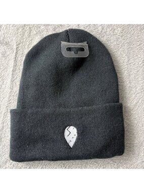 Port & Company Beanie Hat Embroidered Drop ? Black White New